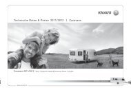 Technische Daten & Preise 2011/2012 | Caravans - KNAUS