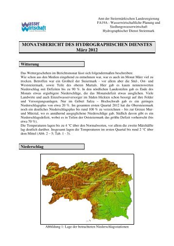 März 2012 - Hydrographie Steiermark