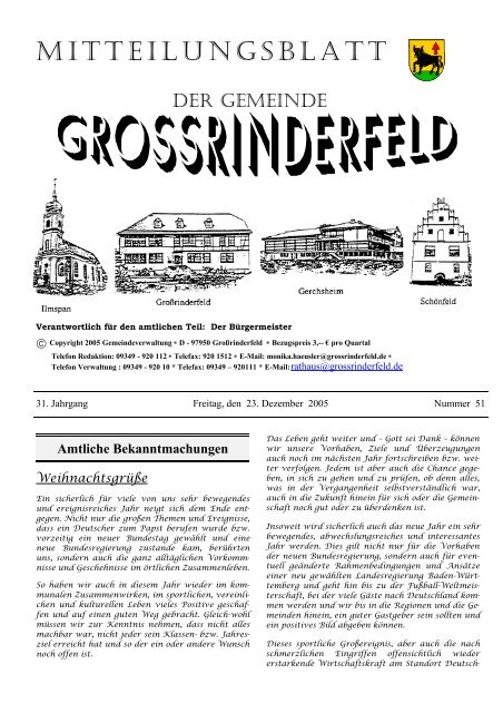 Mitteilungsblatt - Großrinderfeld