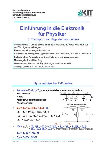 6. Transport von Signalen auf Leitern