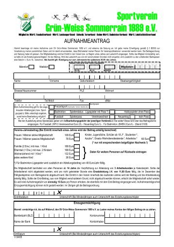 Formular Beitrittserklaerung ab 01_04_2009 - SV Grün-Weiss ...