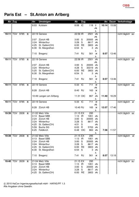 Mein Fahrplanheft St.antonamarlberg ? Parisest