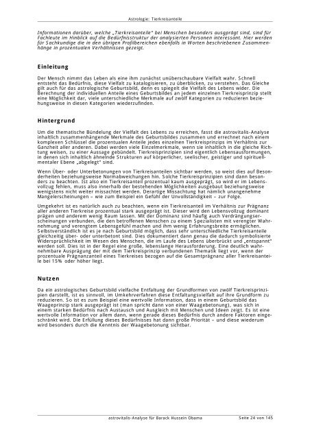 astrovitalis-Analyse für Barack Hussein Obama - Webs