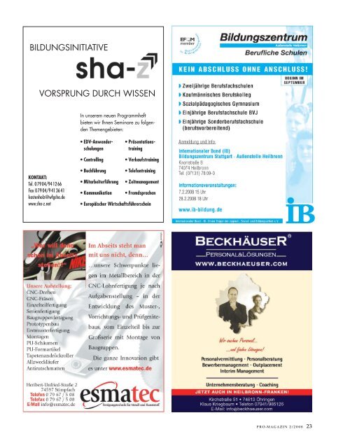 DOWNLOAD pro Magazin Ausgabe 2/08 (.pdf, 33,6 ... - regiojobs24.de