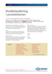 produktblad kvalitetssäkring i produktionen - Sandholm Associates