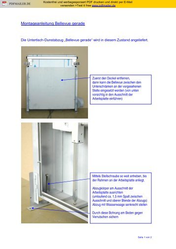 Montageanleitung Bellevue gerade - Merial.ch
