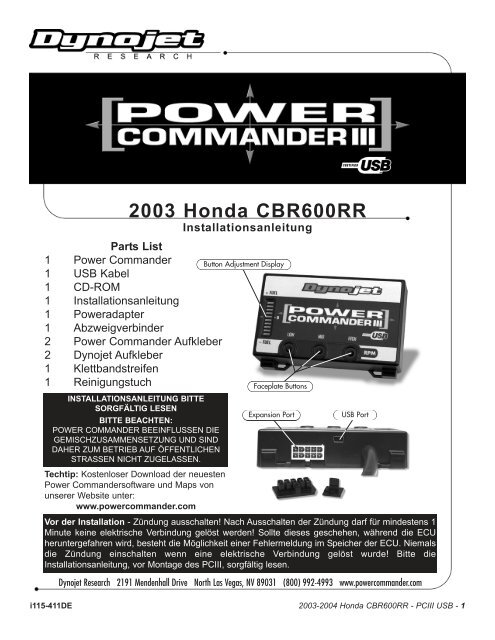 2003 Honda CBR600RR Power Commander