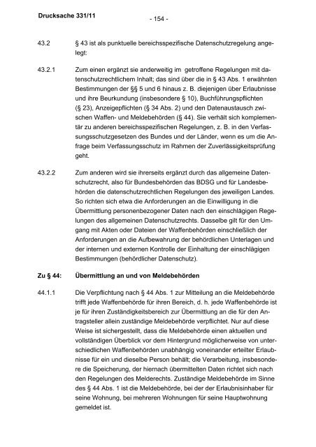 Verwaltungsvorschriften zum Waffengesetz - Bundesrat