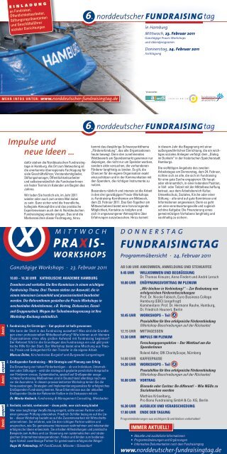 PrAXis- WorkshoPs - Norddeutscher Fundraisingtag