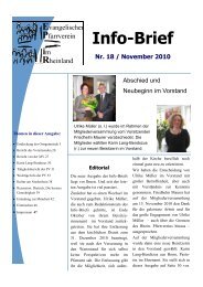 InfoBrief 18 - Ev. Pfarrverein im Rheinland eV