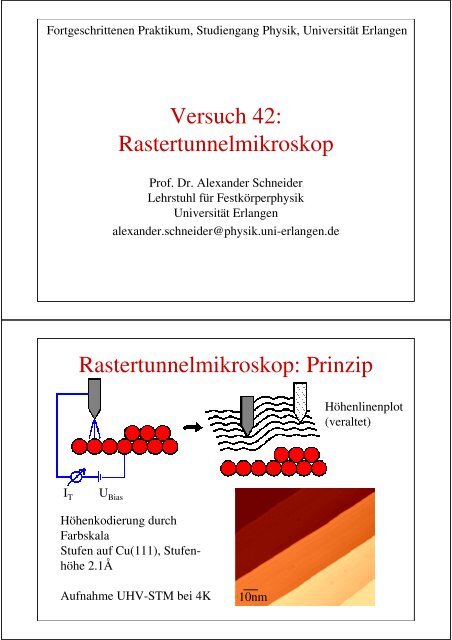 Einführungsvortrag - Physikalisches Praktikum für Fortgeschrittene