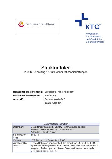 Strukturdaten - KTQ