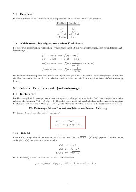 Analysis - SEK II - Mathe.Timmermann.org - Timmermann