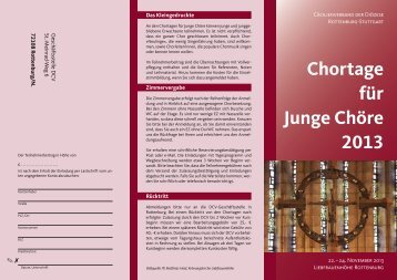 Chortage für Junge Chöre 2013 - Amt für Kirchenmusik - Startseite