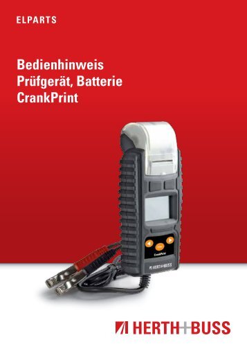 Bedienhinweis Prüfgerät, Batterie CrankPrint - Krautli