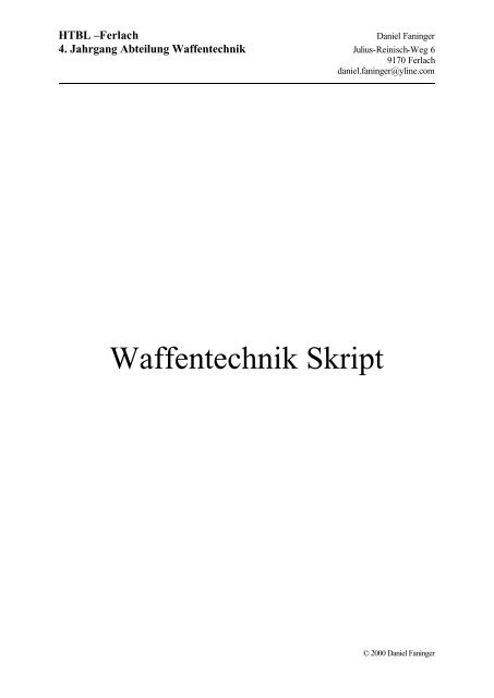 Waffentechnik Skript