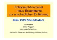 Entropie phänomenal - neue Experimente zur anschaulichen ...