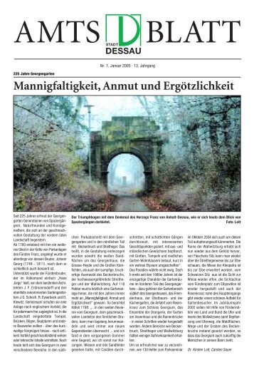 Amtsblatt für die Stadt Dessau – Amtliches ... - Dessau-Roßlau