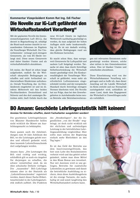 Wirtschaft AKTIV, Februar - Vorarlberg