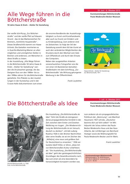 Download der aktuellen Ausgabe als pdf - Kunsthalle Bremen