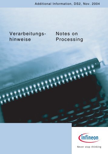 Verarbeitungs- hinweise Notes on Processing - Infineon