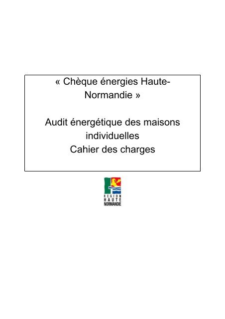 Cahier des charges, Chèque Energies audit (pdf - 64,04 ko)