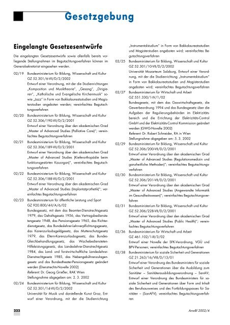 Anwaltsblatt 2002/04 - Österreichischer Rechtsanwaltskammertag