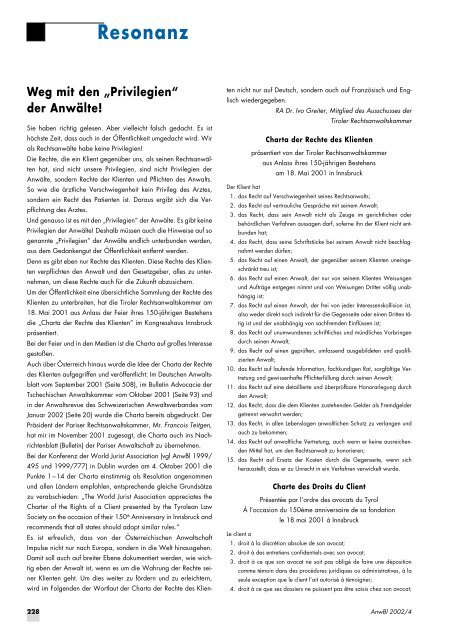 Anwaltsblatt 2002/04 - Österreichischer Rechtsanwaltskammertag