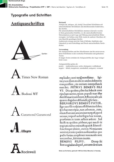 Typografie - Bildnerische Gestaltung
