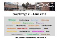 Projekttage 2. - 4.Juli 2012 & Orientierungslauf - BORG Nonntal