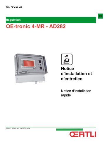 Régulation OE-tronic 4-MR - AD282 - Oertli