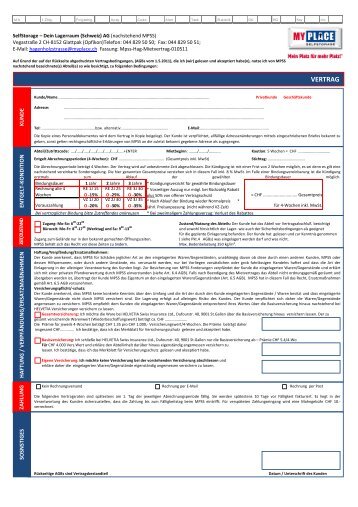 VERTRAG - MyPlace Selfstorage