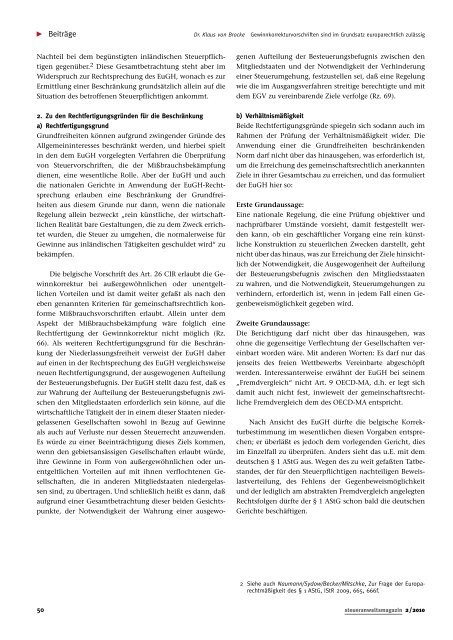 steueranwaltsmagazin 2 /2010 - Wagner-Joos Rechtsanwälte