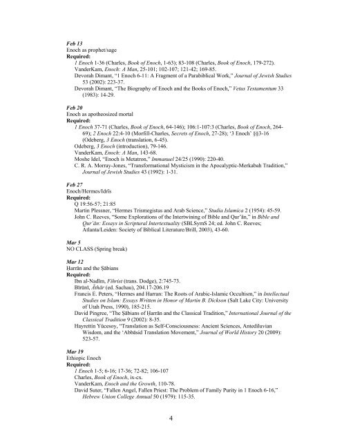 COURSE SYLLABUS RELS 6615 Seminar in the Religions of Late ...