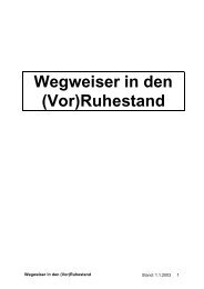 Wegweiser in den (Vor)Ruhestand - NÖ Landeslehrer