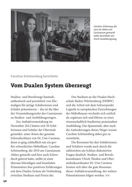 Jahrbuch 2013 - Förderverein des Canisianum - Gymnasium ...