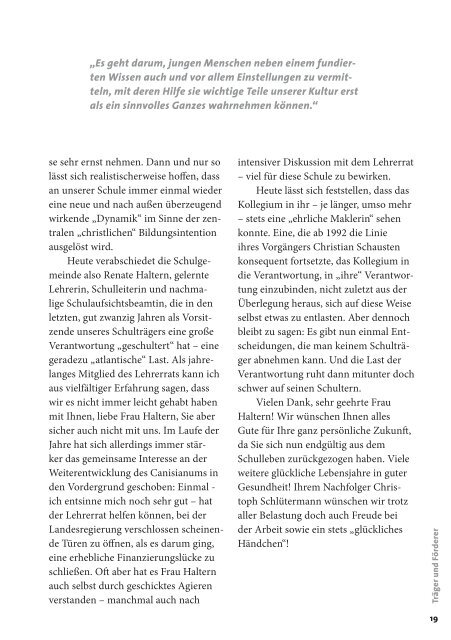 Jahrbuch 2013 - Förderverein des Canisianum - Gymnasium ...