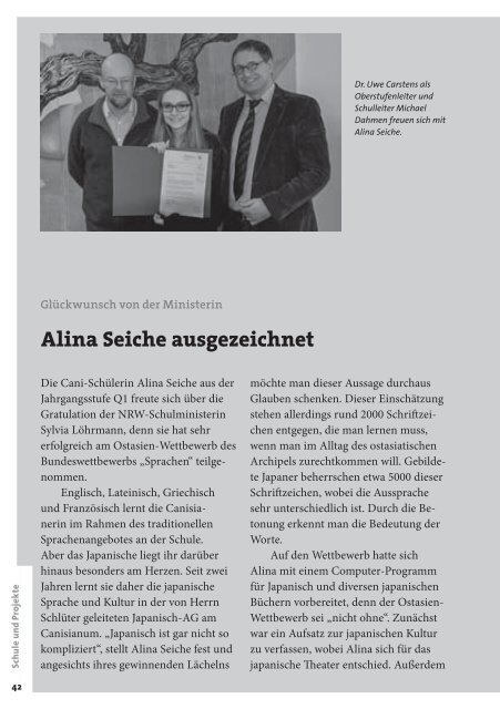 Jahrbuch 2013 - Förderverein des Canisianum - Gymnasium ...