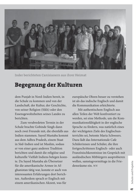 Jahrbuch 2013 - Förderverein des Canisianum - Gymnasium ...