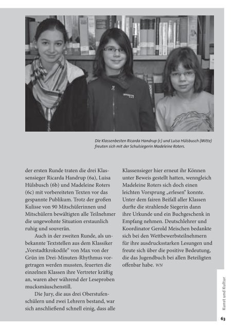 Jahrbuch 2013 - Förderverein des Canisianum - Gymnasium ...