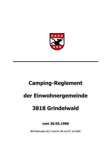 Campingreglement - Gemeinde Grindelwald