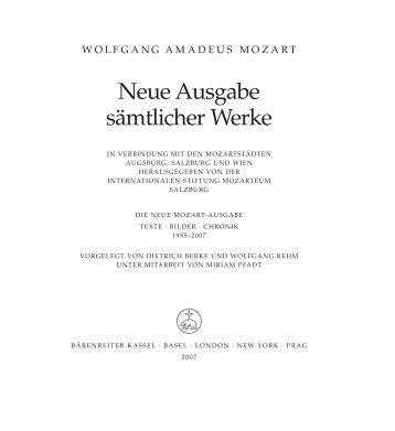 Neue Ausgabe sämtlicher Werke - Mozart Portal