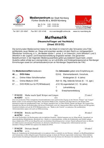 Mathematik - Medienzentrum Nürnberg