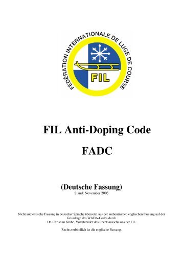 FADC FIL Anti Doping Code deutsch - International Luge Federation