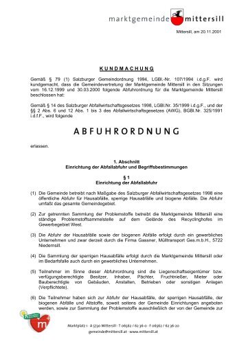 Abfuhrordnung - .PDF - Mittersill