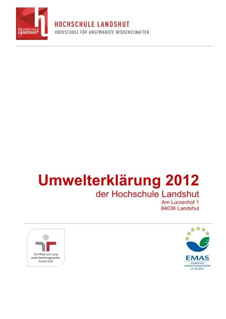 Umwelterklärung 2012 - Hochschule Landshut