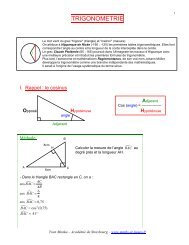 TRIGONOMETRIE - Maths et tiques