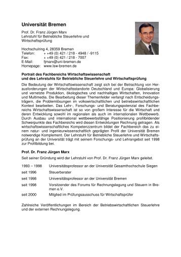 Lehrstuhlprofil 1 - Lehrstuhl für Betriebliche Steuerlehre und ...