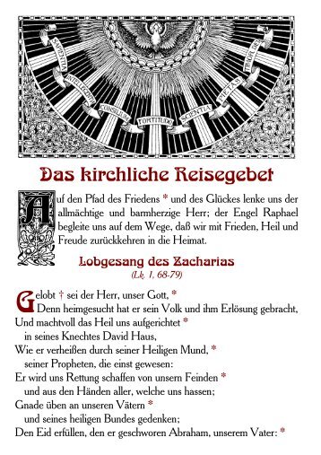 Das kirchliche Reisegebet - Aktion alte Messe