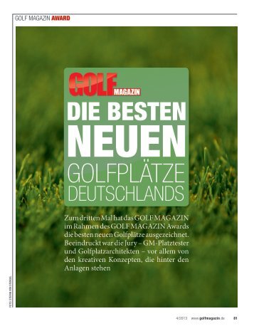 Deutschlands bester neuer Golfplatz - Städler Golf Courses